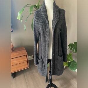 Prana Charcoal Textured Sweater Jacket